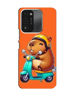 Чохол для TECNO Spark 8C з картинкою «Капібара на скутері»
