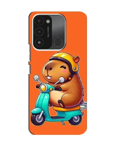 Чохол для TECNO Spark 8C з картинкою «Капібара на скутері»