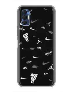 Чохол для TECNO Spark 8P з картинкою «Nike Black Pattern»