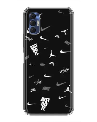 Чохол для TECNO Spark 8P з картинкою «Nike Black Pattern»