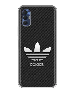 Чохол для TECNO Spark 8P з картинкою «Adidas Карбонова текстура»