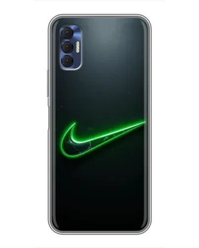 Чехол для TECNO Spark 8P с картинкой «Неоновый контур Nike»