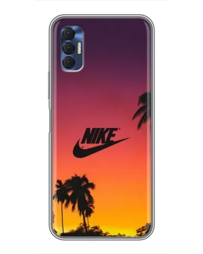 Чехол для TECNO Spark 8P с картинкой «Nike на закате солнца»