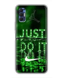 Чехол для TECNO Spark 8P с картинкой «Зеленый неоновый Nike»