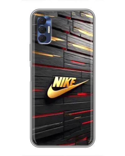 Чехол для TECNO Spark 8P с картинкой «Золотой Nike на металле»
