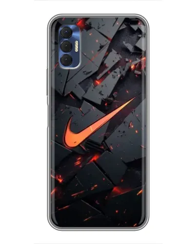 Чехол для TECNO Spark 8P с картинкой «Nike — эффект разломов»