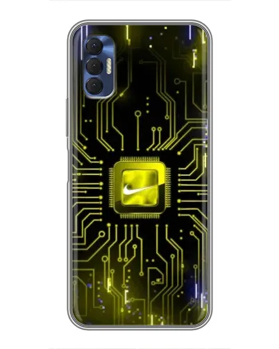 Чехол для TECNO Spark 8P с картинкой «Nike — золотая искра»