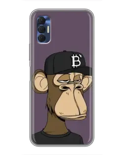 Чехол для TECNO Spark 8P с картинкой «Bored Ape в кепке»