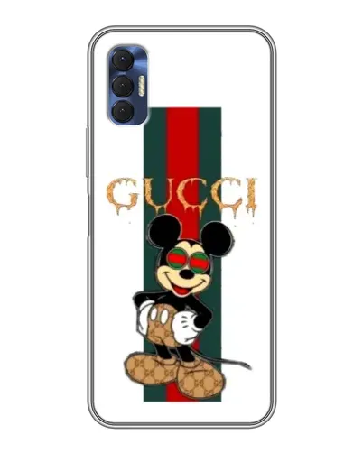 Чохол для TECNO Spark 8P з картинкою «Міккі Маус Gucci — смуги»