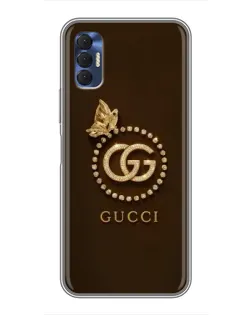 Чохол для TECNO Spark 8P з картинкою «Gucci — золотий метелик»