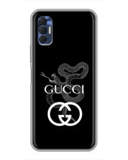 Чохол для TECNO Spark 8P з картинкою «Gucci — срібна змія»