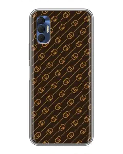 Чохол для TECNO Spark 8P з картинкою «Gucci — золоті діагоналі»