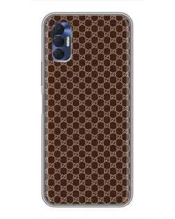 Чехол для TECNO Spark 8P с картинкой «Gucci — шоколадная сетка»