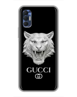 Чехол для TECNO Spark 8P с картинкой «Gucci — серебряный лев»