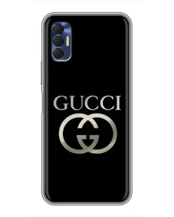 Чехол для TECNO Spark 8P с картинкой «Gucci — золото на черном»