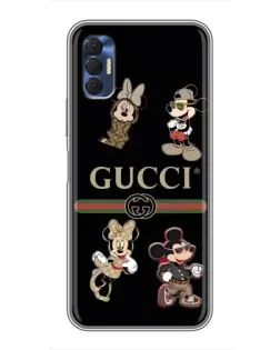 Чехол для TECNO Spark 8P с картинкой «Gucci — герои Disney и монограмма»