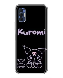 Чохол для TECNO Spark 8P з картинкою «Kuromi — чорний мінімалізм»