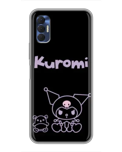 Чехол для TECNO Spark 8P с картинкой «Kuromi — черный минимализм»