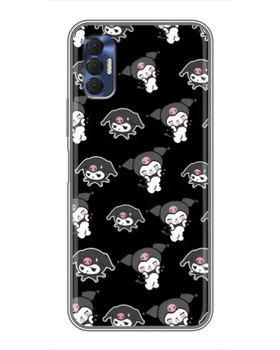 Чехол для TECNO Spark 8P с картинкой «Черный паттерн Kuromi»