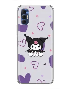Чехол для TECNO Spark 8P с картинкой «Kuromi и лавандовые сердца»
