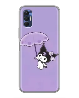 Чехол для TECNO Spark 8P с картинкой «Kuromi с зонтиком»