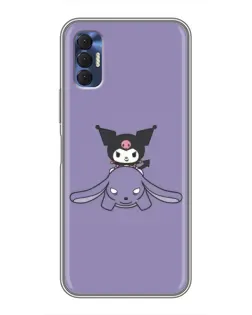 Чехол для TECNO Spark 8P с картинкой «Kuromi на лиловом фоне»