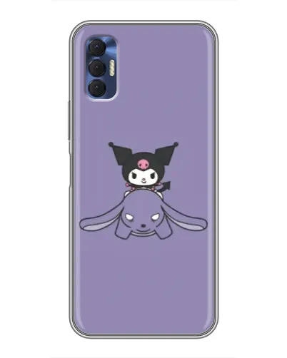 Чехол для TECNO Spark 8P с картинкой «Kuromi на лиловом фоне»