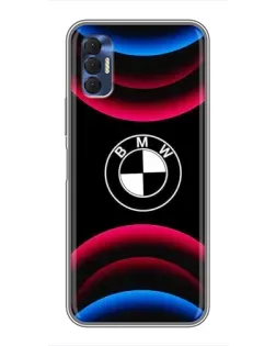 Чохол для TECNO Spark 8P з картинкою «Логотип BMW та неонові дуги»