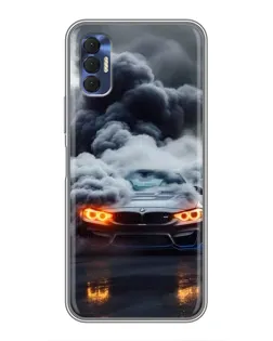 Чохол для TECNO Spark 8P з картинкою «BMW у диму»