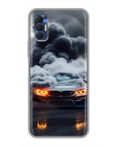Чохол для TECNO Spark 8P з картинкою «BMW у диму»