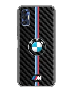 Чохол для TECNO Spark 8P з картинкою «Емблема BMW та карбон»