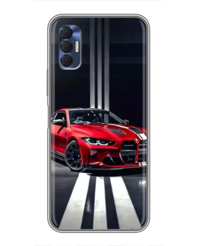 Чохол для TECNO Spark 8P з картинкою «Червона BMW на дорозі»