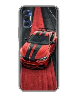 Чохол для TECNO Spark 8P з картинкою «BMW на червоній доріжці»