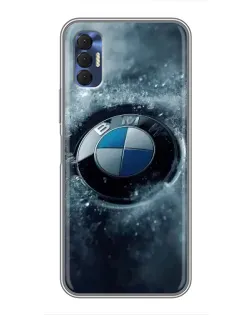 Чехол для TECNO Spark 8P с картинкой «Логотип BMW — лед»