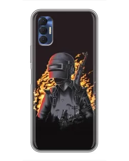 Чохол для TECNO Spark 8P з картинкою «PUBG — вогняний силует»