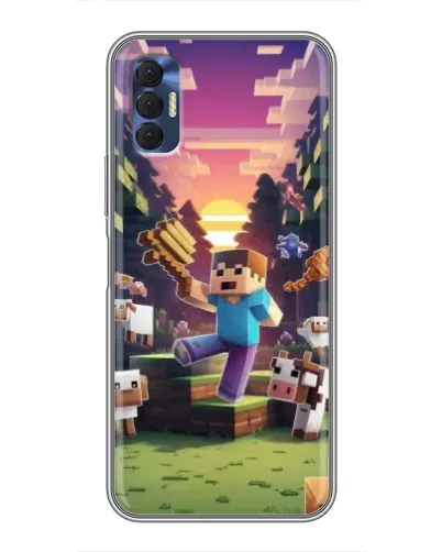 Чехол для TECNO Spark 8P с картинкой «Стив на ферме» Чехол для TECNO Spark 8P с картинкой «Стив на ферме»