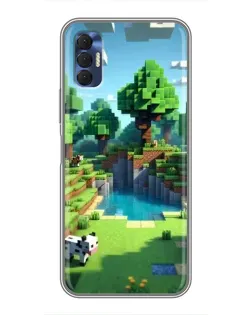 Чехол для TECNO Spark 8P с картинкой «Minecraft летний день»