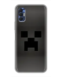 Чехол для TECNO Spark 8P с картинкой «Черный крипер градиент»