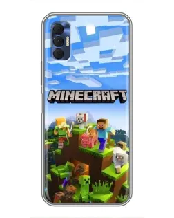 Чехол для TECNO Spark 8P с картинкой «Minecraft классический мир»