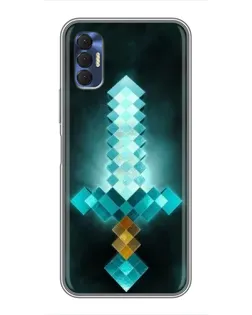 Чехол для TECNO Spark 8P с картинкой «Алмазный меч неон»