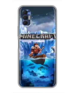 Чехол для TECNO Spark 8P с картинкой «Minecraft ледяной мир»