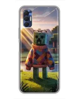 Чехол для TECNO Spark 8P с картинкой «Крипер в свитере»