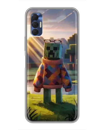Чехол для TECNO Spark 8P с картинкой «Крипер в свитере» Чехол для TECNO Spark 8P с картинкой «Крипер в свитере»
