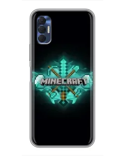 Чехол для TECNO Spark 8P с картинкой «Minecraft Diamond лого»
