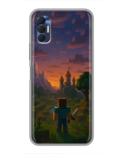 Чехол для TECNO Spark 8P с картинкой «Стив у башни» Чехол для TECNO Spark 8P с картинкой «Стив у башни»