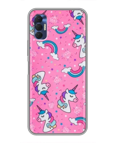 Чехол для TECNO Spark 8P с картинкой «Unicorn паттерн розовый» Чехол для TECNO Spark 8P с картинкой «Unicorn паттерн розовый»