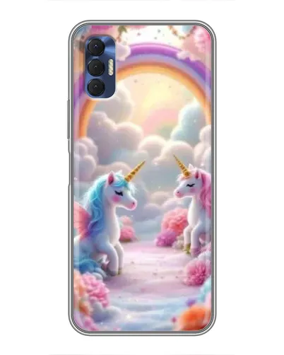 Чехол для TECNO Spark 8P с картинкой «Радуга и единороги» Чехол для TECNO Spark 8P с картинкой «Радуга и единороги»