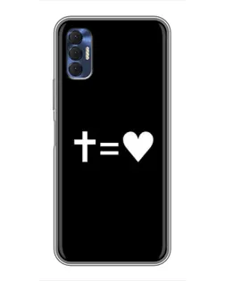 Чехол для TECNO Spark 8P с картинкой «Крест и Сердце»