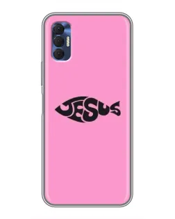 Чехол для TECNO Spark 8P с картинкой «Розовый символ  Jesus»