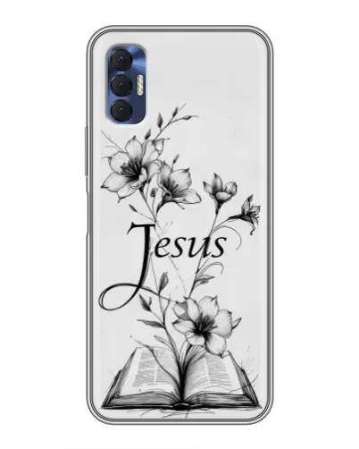Чехол для TECNO Spark 8P с картинкой «Цветы и Библия» Чехол для TECNO Spark 8P с картинкой «Цветы и Библия»